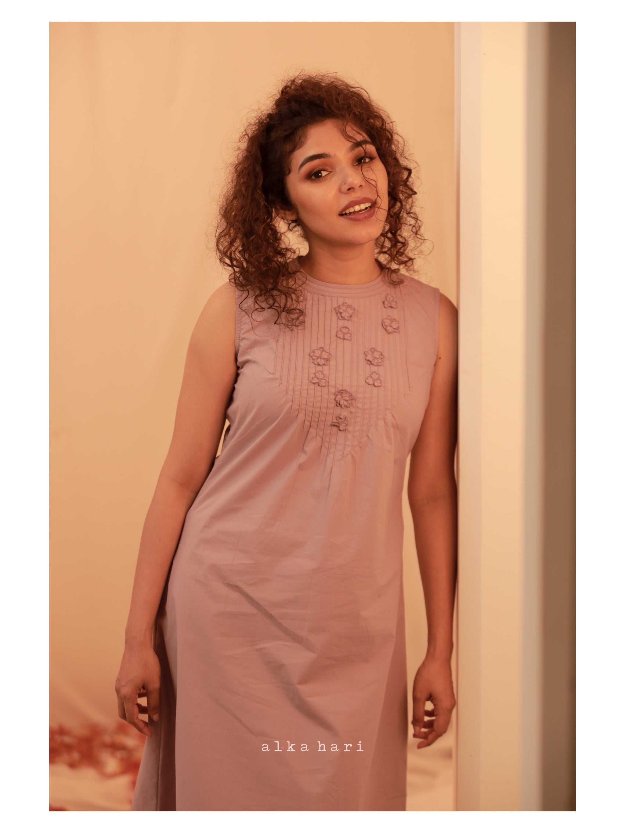 Mauve Floral Dress